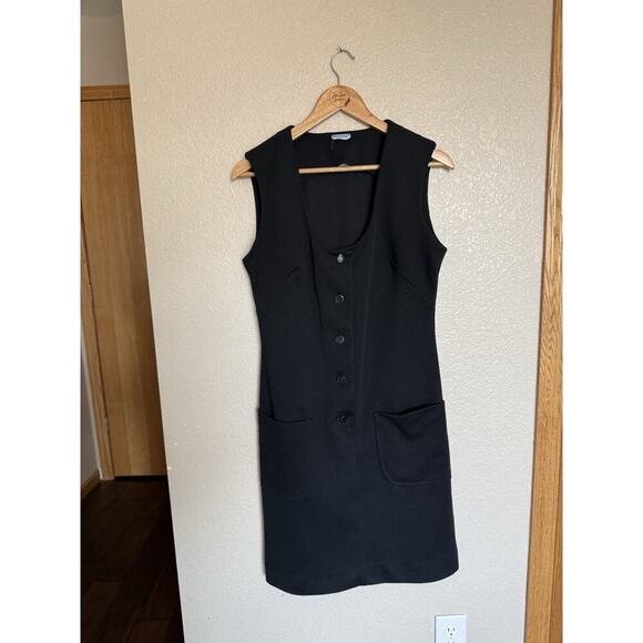 Vintage 1950/1960s Barco From California Black Twill Mod Shift Dress Size Medium - Picture 1 of 4